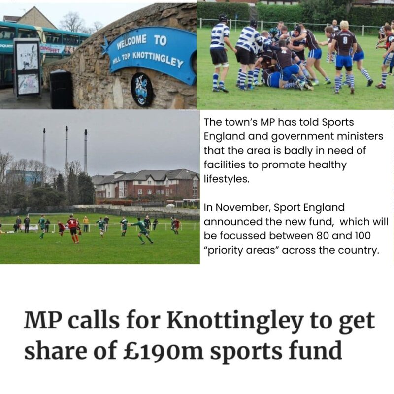 Yvette Cooper MP is calling for money for Knottingley sports teams