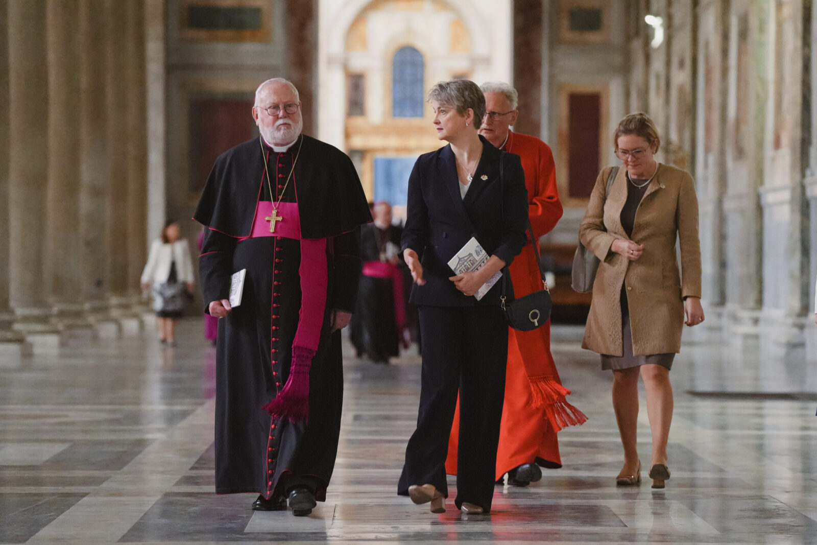 Yvette Cooper MP with Archbishop Gallagher at the Vatican